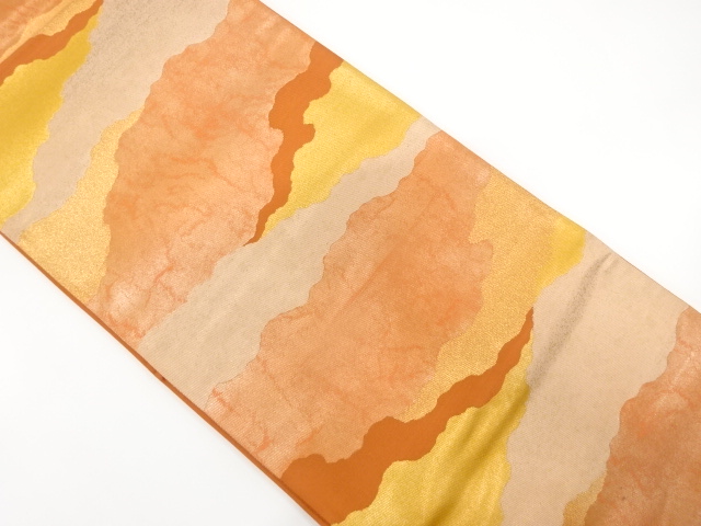 JAPANESE KIMONO / ANTIQUE FUKURO OBI / SILK / WOVEN MIST